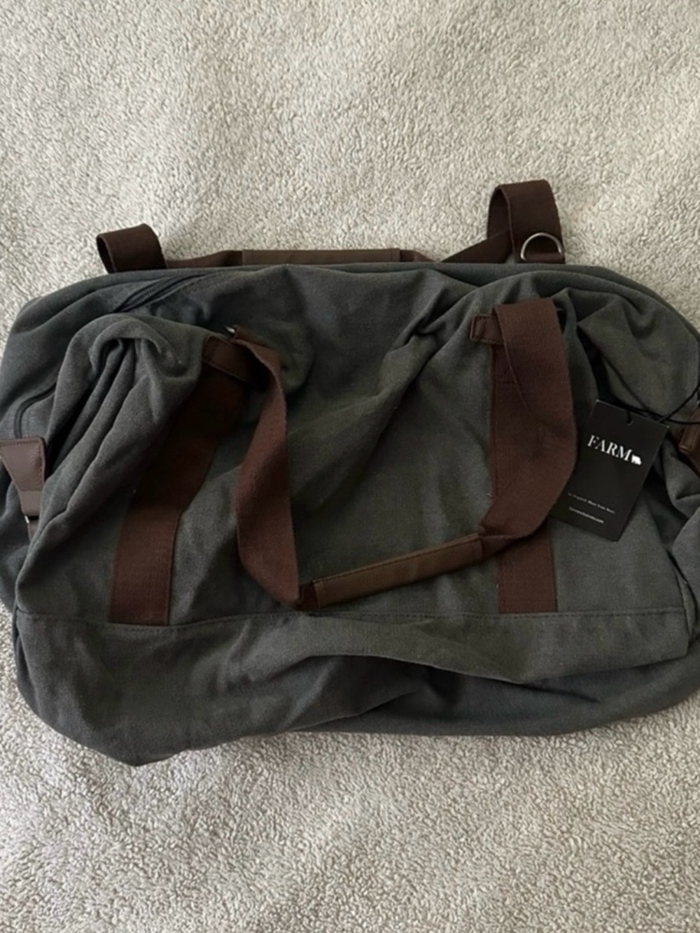 Farm Weekender Cotton Canvas Duffel Bag
